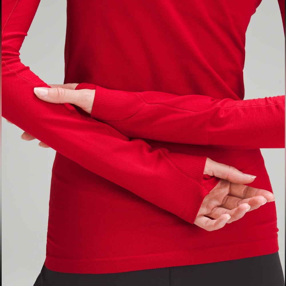 Lululemon Swiftly Tech Long Sleeve Shirt Dark Red Size 6 - Picture 8 of 8